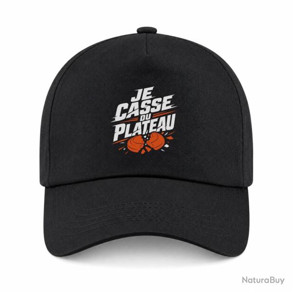 Casquette Ball Trap - Je casse du plateau - Slogan tireur - Noir / Orange