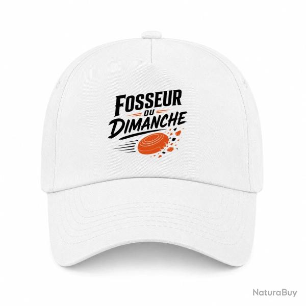 Casquette Ball Trap - Fosseur du dimanche - Tireur loisir - Blanc / Orange
