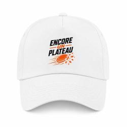 Casquette Ball Trap - Encore un plateau - Slogan passion - Blanc / Orange