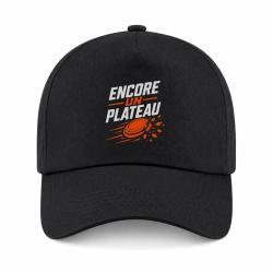 Casquette Ball Trap - Encore un plateau - Slogan passion - Noir / Orange