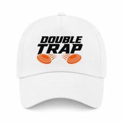 Casquette Ball Trap - Double Trap - Deux plateaux - Blanc / Orange