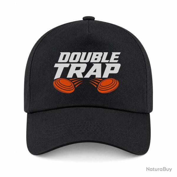Casquette Ball Trap - Double Trap - Deux plateaux - Noir / Orange