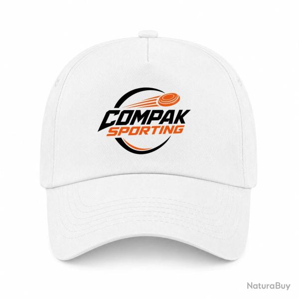 Casquette Ball Trap - Compak Sporting - Parcours rapide - Blanc / Orange