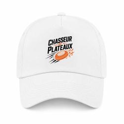 Casquette Ball Trap - Chasseur de plateaux - &Eacute;cusson tireur - Blanc / Orange