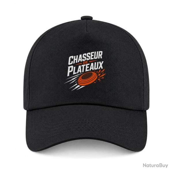 Casquette Ball Trap - Chasseur de plateaux - �cusson tireur - Noir / Orange