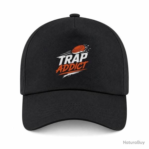 Casquette Ball Trap - Accro au Trap - Passion plateaux - Noir / Orange