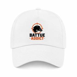 Casquette Chasse - Battue addict - Sanglier cibl&eacute; - Blanc / Orange