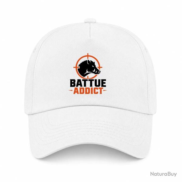 Casquette Chasse - Battue addict - Sanglier cibl� - Blanc / Orange