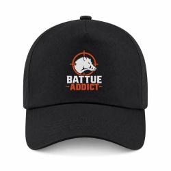 Casquette Chasse - Battue addict - Sanglier cibl&eacute; - Noir / Orange