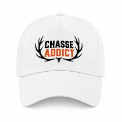 Casquette Chasse - Chasse addict - Panache orange - Blanc / Orange