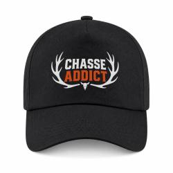 Casquette Chasse - Chasse addict - Panache orange - Noir / Orange
