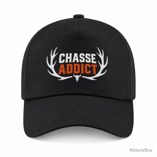 Casquette Chasse - Chasse addict - Panache orange - Noir / Orange