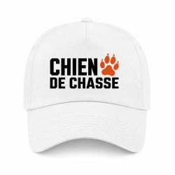 Casquette Chasse - Chien de chasse - Empreinte orange - Blanc / Orange