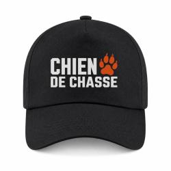 Casquette Chasse - Chien de chasse - Empreinte orange - Noir / Orange