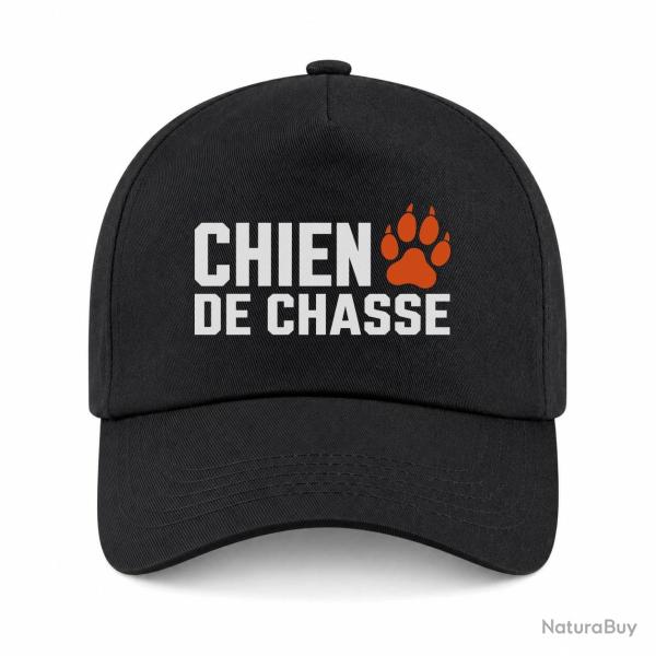 Casquette Chasse - Chien de chasse - Empreinte orange - Noir / Orange