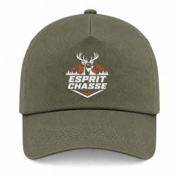 Casquette Chasse - Esprit chasse - Cerf des montagnes - Kaki / Blanc / Orange