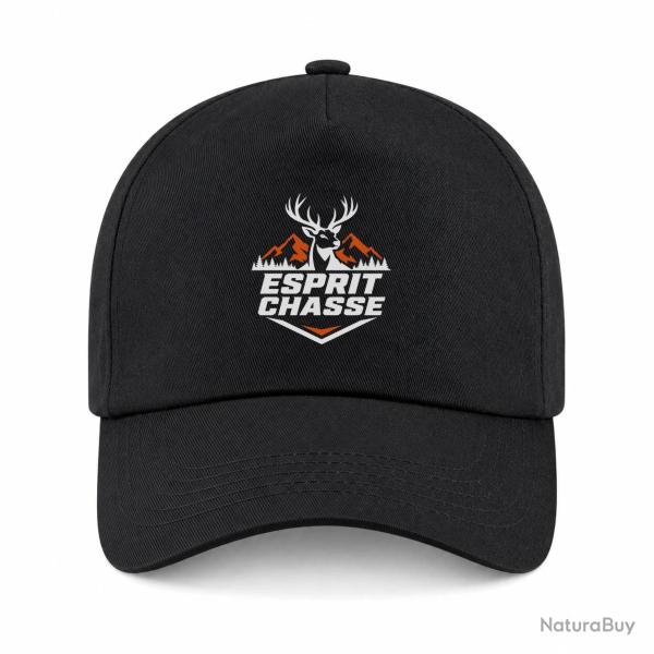 Casquette Chasse - Esprit chasse - Cerf des montagnes - Noir / Orange