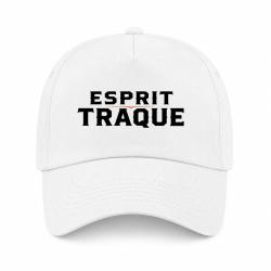 Casquette Chasse - Esprit traque - Typographie - Blanc / Orange