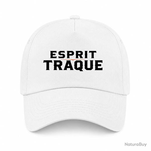 Casquette Chasse - Esprit traque - Typographie - Blanc / Orange