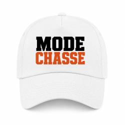 Casquette Chasse - Mode chasse - Typographie orange - Blanc / Orange