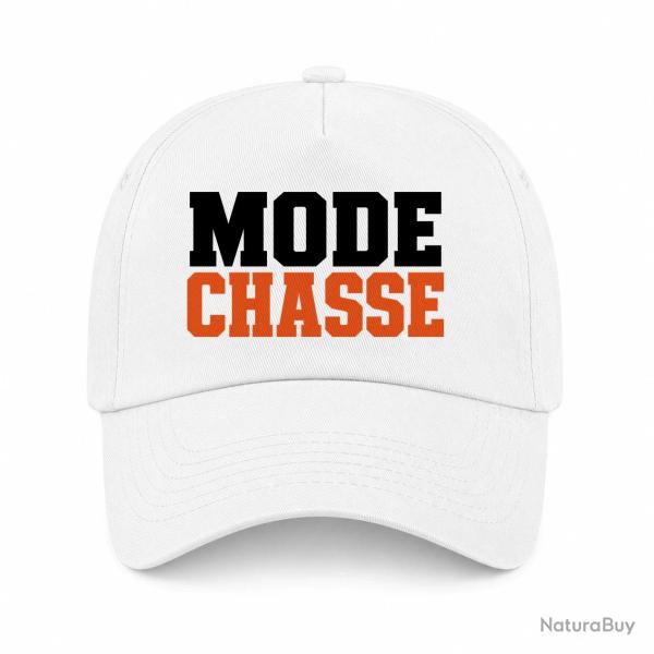 Casquette Chasse - Mode chasse - Typographie orange - Blanc / Orange