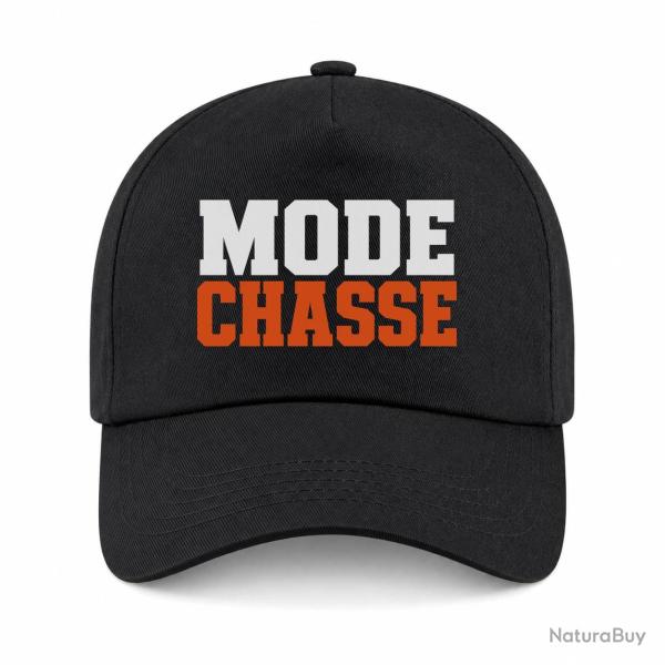 Casquette Chasse - Mode chasse - Typographie orange - Noir / Orange