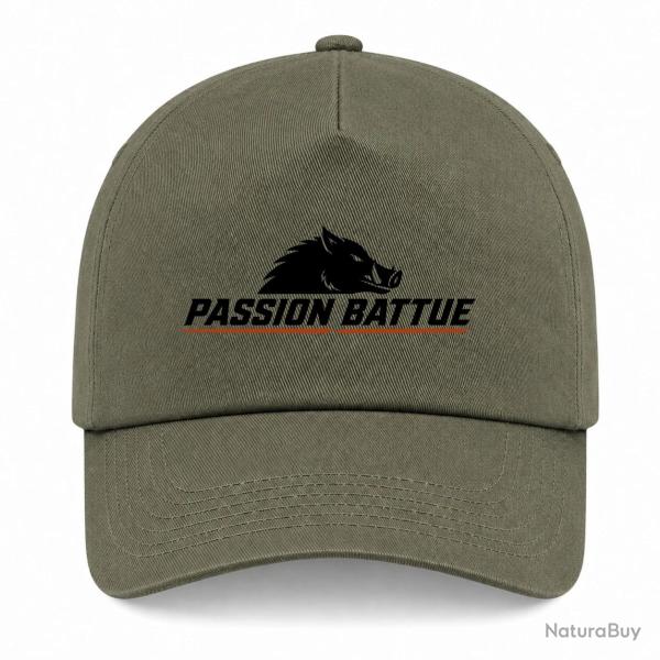 Casquette Chasse - Passion battue - Sanglier courant - Kaki / Noir / Orange