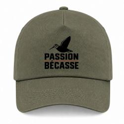 Casquette Chasse - Passion b&eacute;casse - Oiseau en vol - Kaki / Noir / Orange