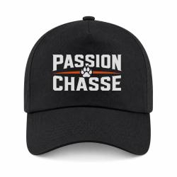 Casquette Chasse - Passion chasse - Empreinte orange - Noir / Orange