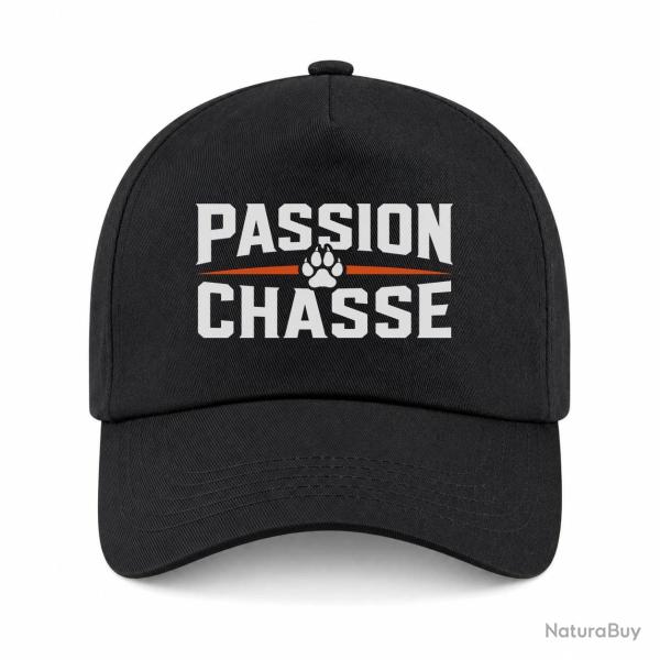 Casquette Chasse - Passion chasse - Empreinte orange - Noir / Orange