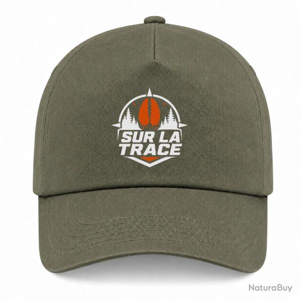 Casquette Chasse - Sur la trace - Empreinte de sanglier - Kaki / Blanc / Orange