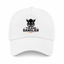 Casquette Chasse - Team sanglier - Portrait sauvage - Blanc / Orange