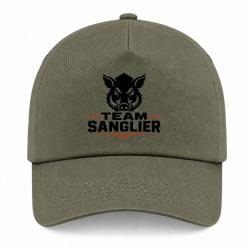 Casquette Chasse - Team sanglier - Portrait sauvage - Kaki / Noir / Orange