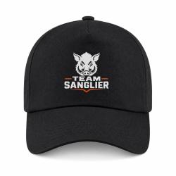 Casquette Chasse - Team sanglier - Portrait sauvage - Noir / Orange