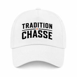 Casquette Chasse - Tradition chasse - Vintage - Blanc / Orange