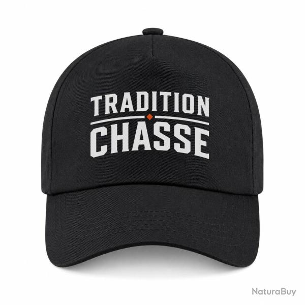 Casquette Chasse - Tradition chasse - Vintage - Noir / Orange