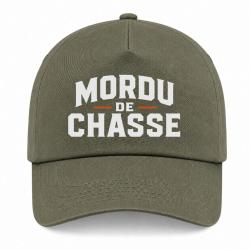 Casquette Chasseur - Mordu de chasse - Kaki / Blanc / Orange