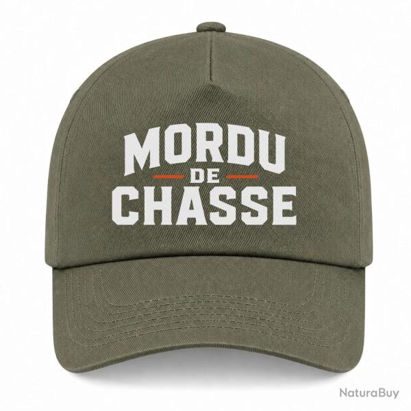 Casquette Chasseur - Mordu de chasse - Kaki / Blanc / Orange