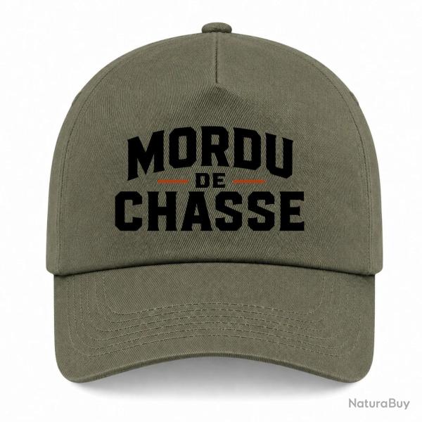 Casquette Chasseur - Mordu de chasse - Kaki / Noir / Orange