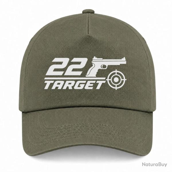 Casquette Tir Sportif - .22 Target - Kaki / Blanc