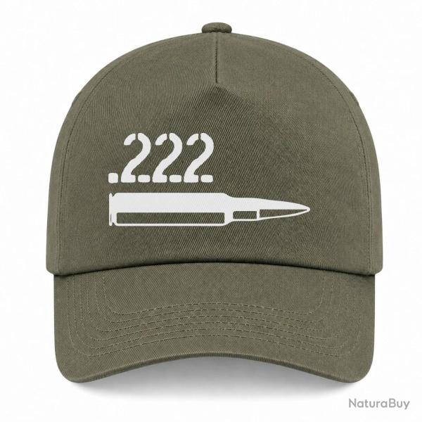 Casquette Arme - Cartouche 222 rem - Kaki / Blanc