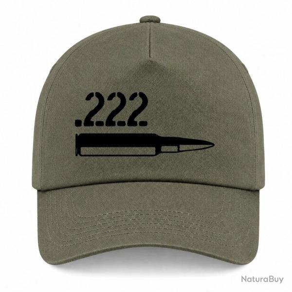 Casquette Arme - Cartouche 222 rem - Kaki / Noir