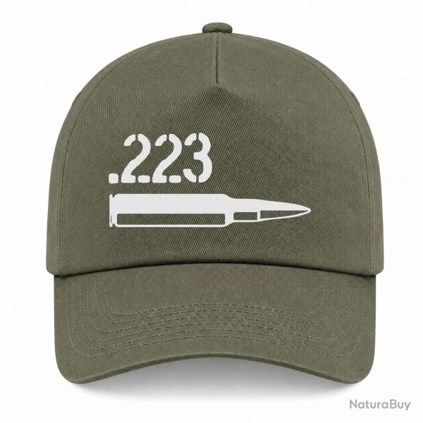 Casquette Arme - Cartouche 223 rem - Kaki / Blanc
