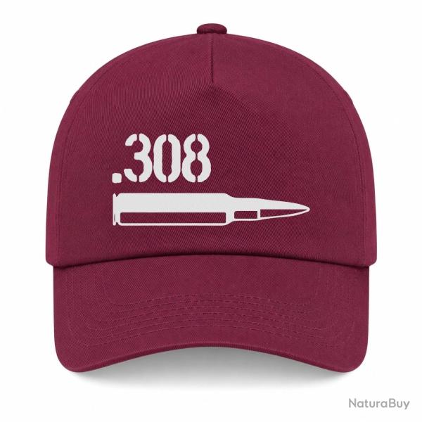 Casquette Arme - Cartouche 308 Winchester - Bordeaux