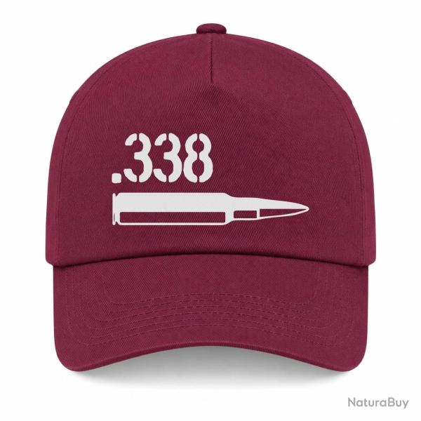 Casquette Arme - Cartouche 338 Lapua Magnum - Bordeaux