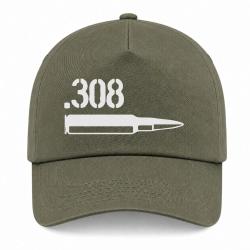 Casquette Arme - Cartouche 308 Winchester - Kaki / Blanc