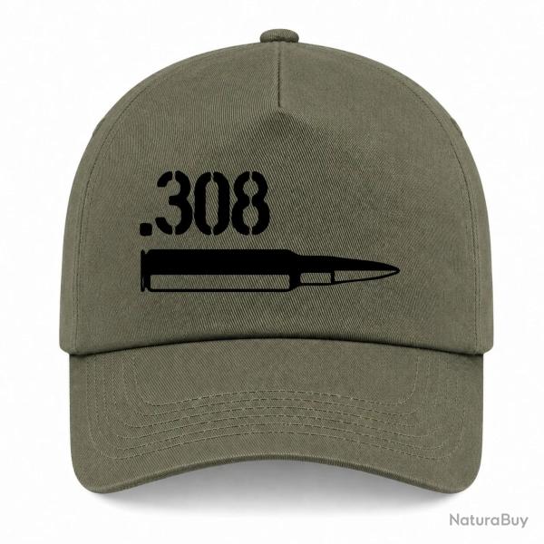 Casquette Arme - Cartouche 308 Winchester - Kaki / Noir