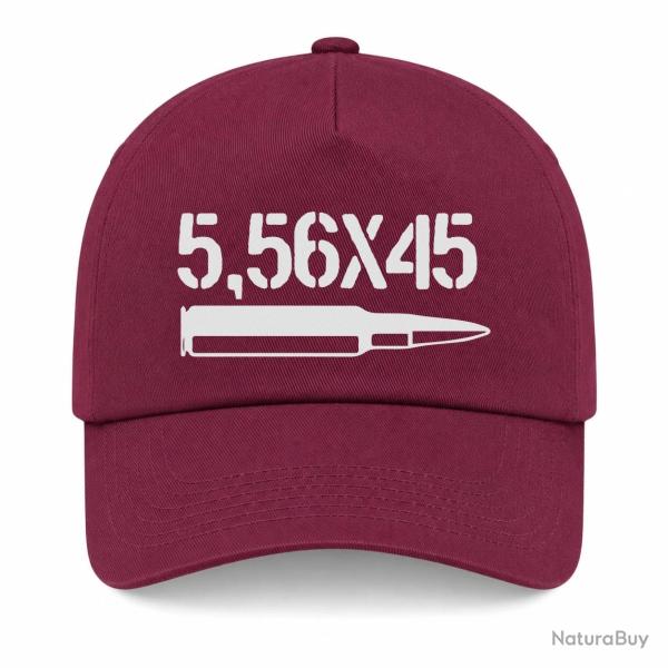 Casquette Arme - Cartouche 5.56�45 - Bordeaux