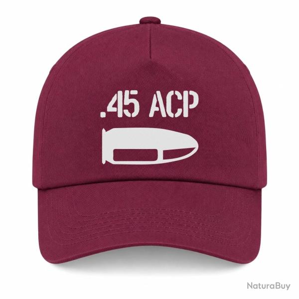 Casquette Arme - Cartouche 45 ACP - Bordeaux