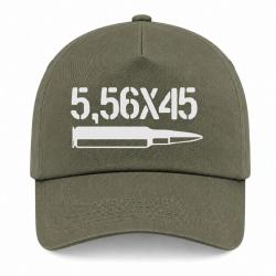 Casquette Arme - Cartouche 5.56&times;45 - Kaki / Blanc
